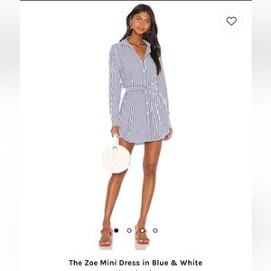 The Zoe Mini Dress in White & Blue